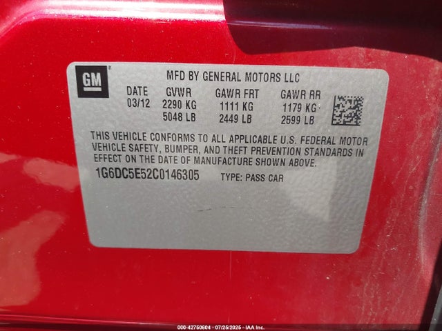 2012 CADILLAC CTS 1G6DC5E52C0146305 Photo 8