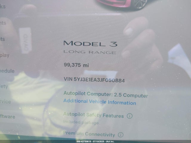 5YJ3E1EA3JF050884 Tesla 2018