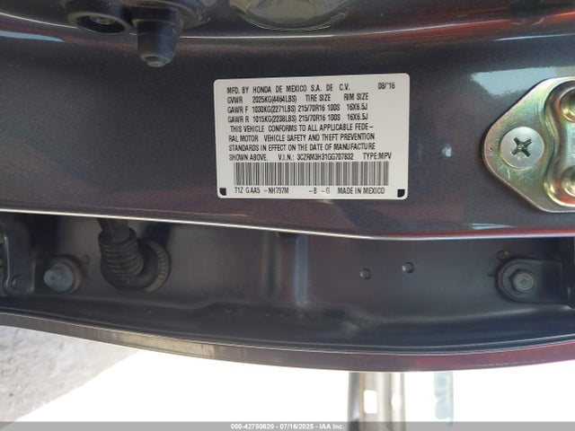 3CZRM3H31GG707832 Honda k24w9/k24v1