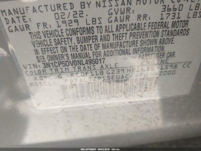 Nissan 2022 2022 3N1CP5DV0NL495017 Image 9