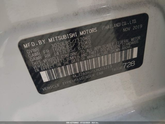 2020 MITSUBISHI MIRAGE ML32A3HJ1LH003213 Photo 8