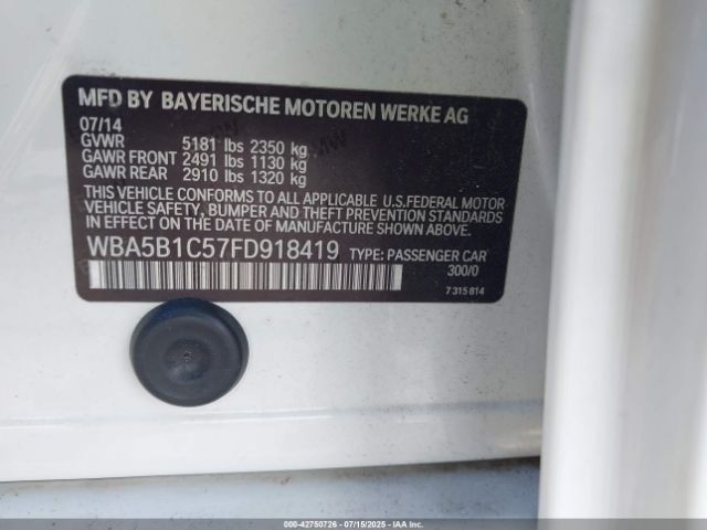 2015 BMW 535I WBA5B1C57FD918419 Photo 8