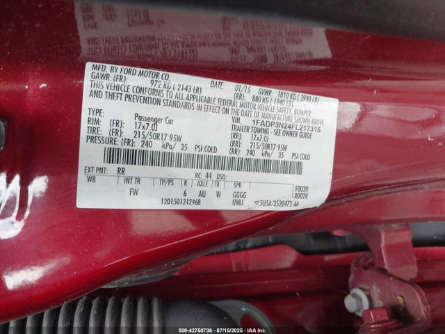 Ford Focus 2015 1FADP3N24FL217315 Image 9