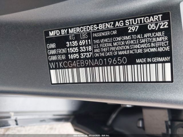 2022 MERCEDES-BENZ EQS 580 W1KCG4EB9NA019650 Photo 8