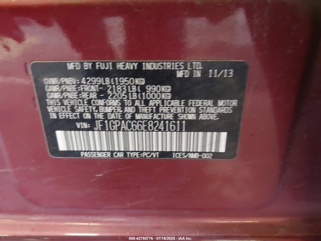 Subaru Impreza 2014 JF1GPAC66E8241611 Image 9