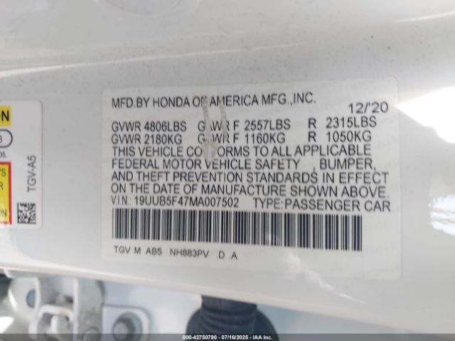 2021 ACURA TLX 19UUB5F47MA007502 Photo 8
