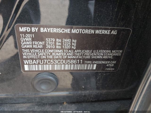 2012 BMW 535I WBAFU7C53CDU58611 Photo 8