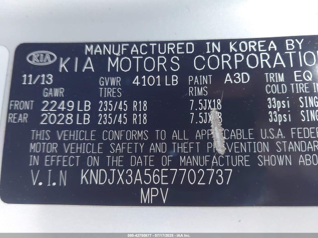 KIA dohc gdi nu 2014 KNDJX3A56E7702737 Image 9