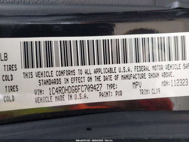 1C4RDHDG6FC709427 Dodge 2015