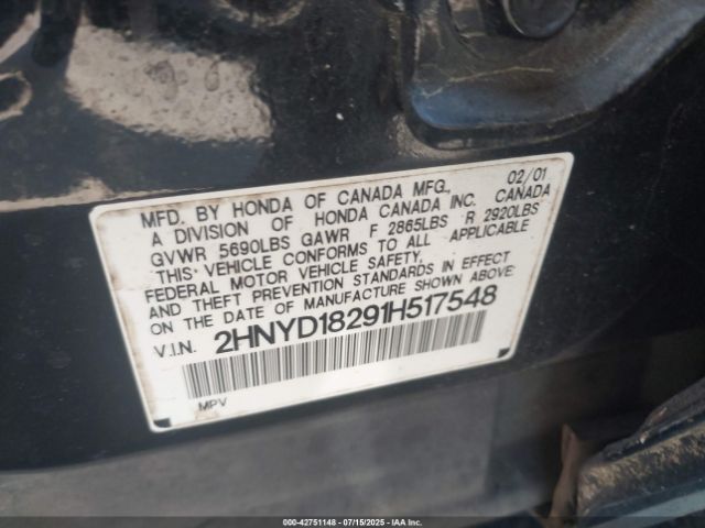 2001 ACURA MDX 2HNYD18291H517548 Photo 8