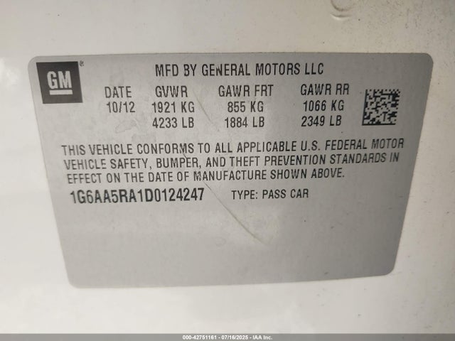 2013 CADILLAC ATS 1G6AA5RA1D0124247 Photo 8
