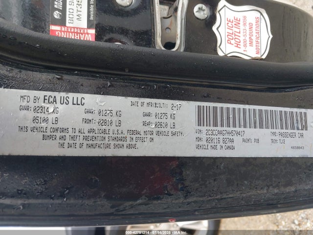 2C3CCAAG7HH570417 Chrysler 2017