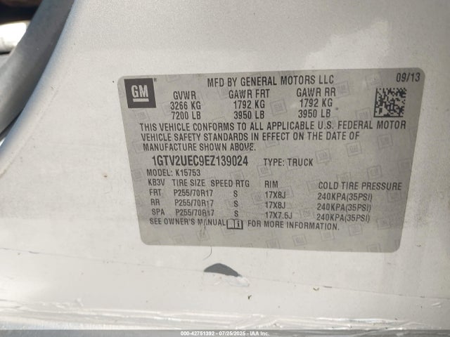1GTV2UEC9EZ139024 GMC l83 - vvt, afm (active fuel management), aluminum