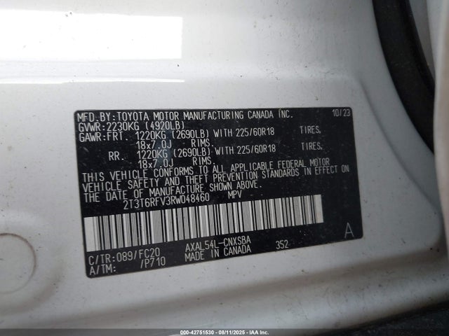 Toyota a25a-fxs 2024 2T3T6RFV3RW048460 Image 9
