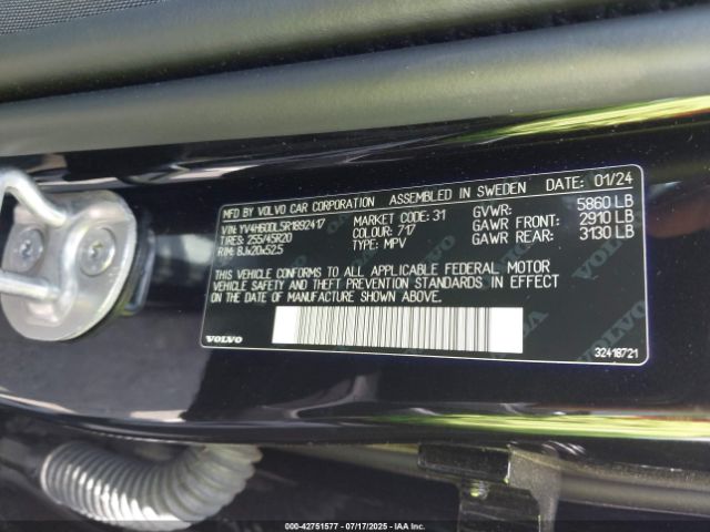 2024 VOLVO XC60 RECHARGE PLUG-IN HYBRID YV4H60DL5R1892417 Photo 8