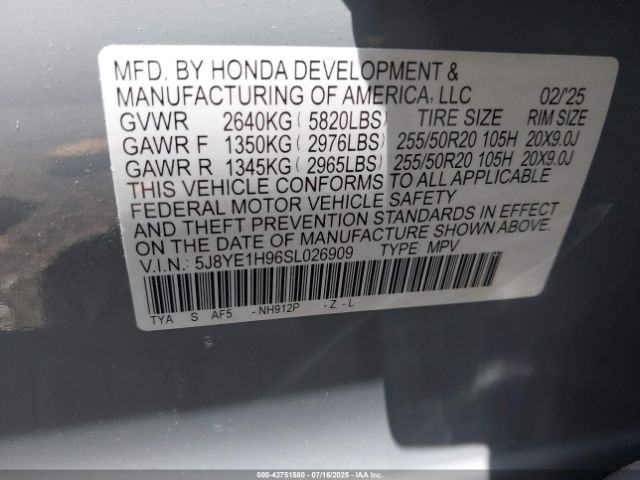 2025 ACURA MDX 5J8YE1H96SL026909 Photo 8