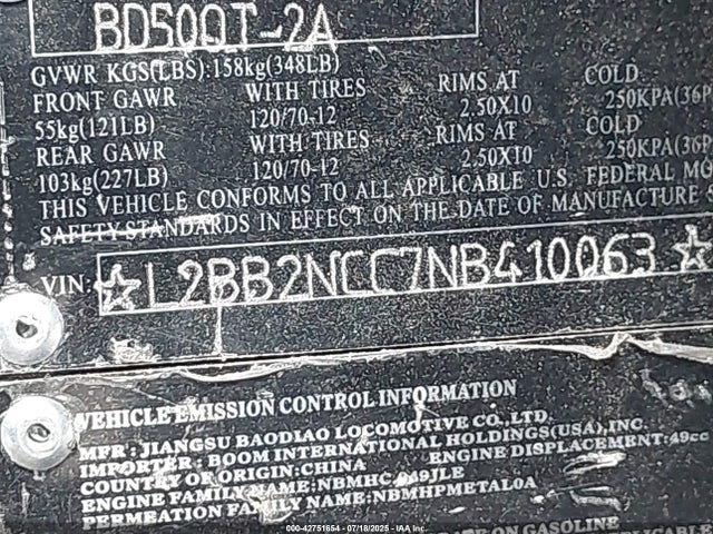 L2BB2NCC7NB410063 Baodiao 2022