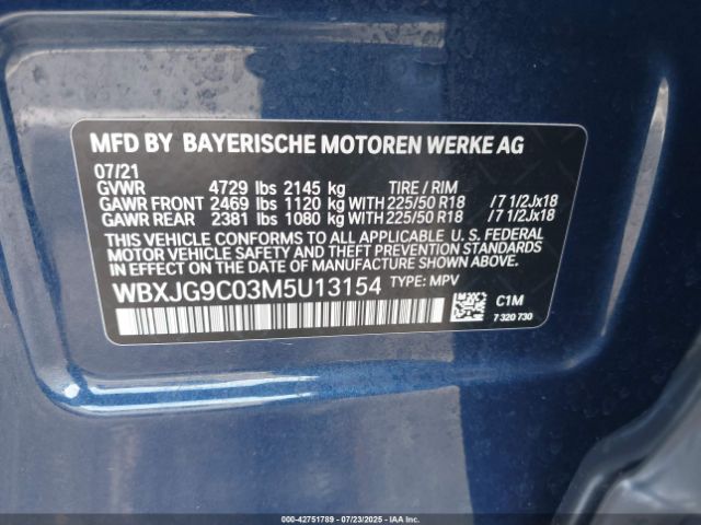 2021 BMW X1 WBXJG9C03M5U13154 Photo 8