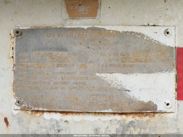 42751802 :رقم المزاد ، 1H4B04125BL018803 vin ، 1981 Fruehauf Unknown مزاد بيع