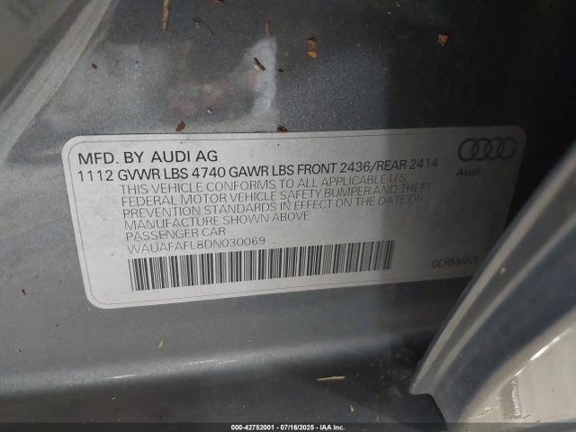 2013 AUDI A4 WAUAFAFL8DN030069 Photo 8