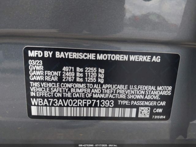2024 BMW 4 SERIES GRAN COUPE WBA73AV02RFP71393 Photo 8