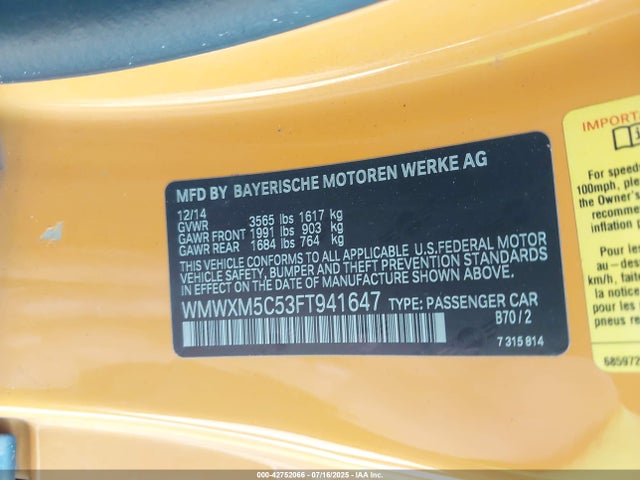 2015 MINI HARDTOP WMWXM5C53FT941647 Photo 8