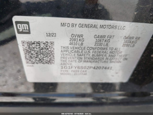 1G1FY6S02P4207441 Chevrolet 2023