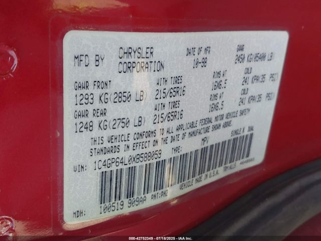 1999 CHRYSLER TOWN & COUNTRY 1C4GP64L0XB588059 Photo 8