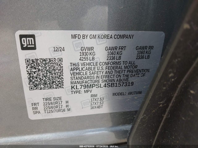 KL79MPSL4SB157319 Chevrolet l3t
