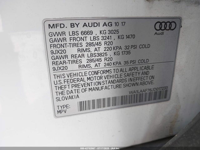2018 AUDI Q7 WA1LAAF76JD017233 Photo 8