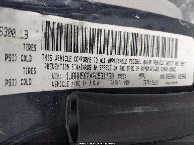 2007 JEEP COMMANDER 1J8HH582X7C531139 Photo 8