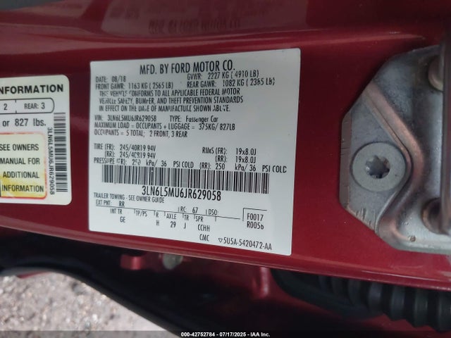 3LN6L5MU6JR629058 Lincoln 2.0l 4v atk