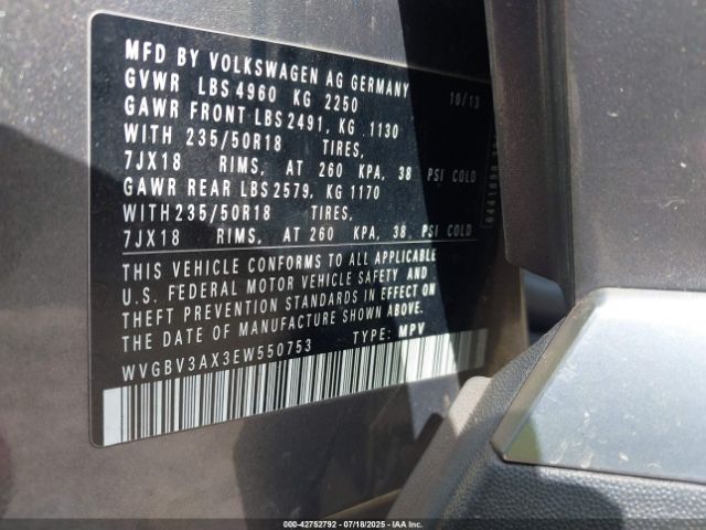 2014 VOLKSWAGEN TIGUAN WVGBV3AX3EW550753 Photo 8