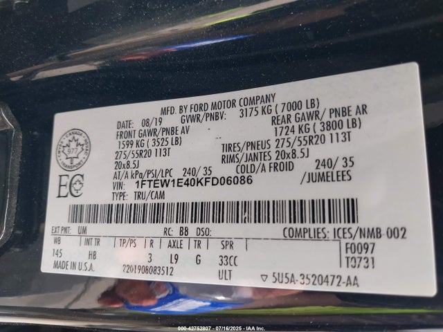 1FTEW1E40KFD06086 Ford gtdi
