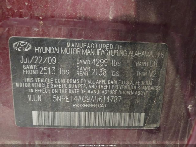 2010 HYUNDAI SONATA 5NPET4AC9AH614787 Photo 8