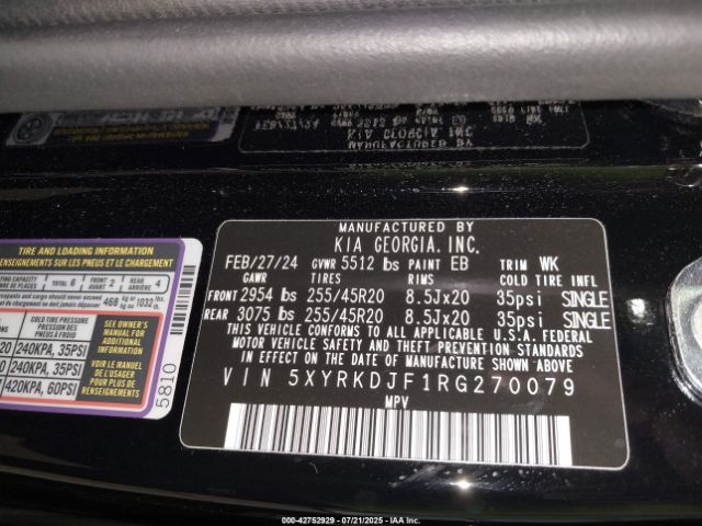 2024 KIA SORENTO 5XYRKDJF1RG270079 Photo 8