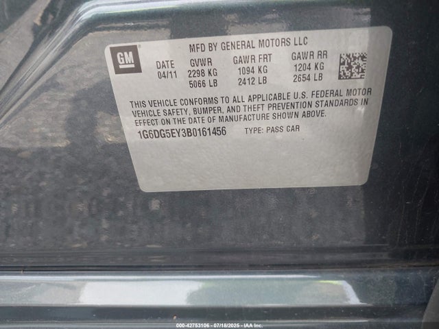 2011 CADILLAC CTS 1G6DG5EY3B0161456 Photo 8