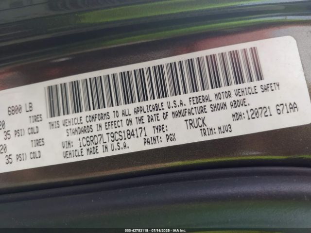 2012 RAM 1500 1C6RD7LT9CS184171 Photo 8
