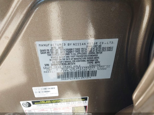 Nissan kicks mpv 2025 3N8AP6CB3SL397374 Image 9
