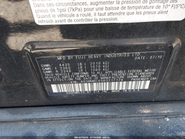 2011 SUBARU LEGACY 4S3BMBC65B3217179 Photo 8