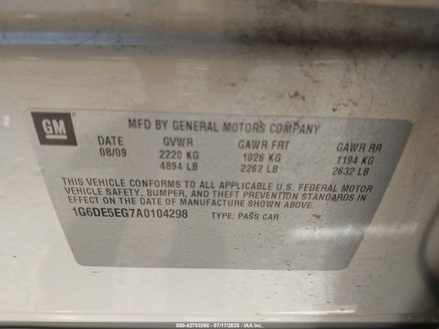 2010 CADILLAC CTS 1G6DE5EG7A0104298 Photo 8
