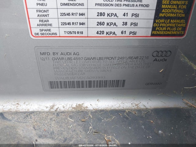 2012 AUDI A3 WAUBJAFM2CA093993 Photo 8