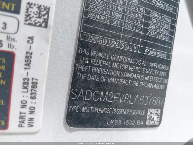 2020 JAGUAR F-PACE SADCM2FV8LA637687 Photo 8