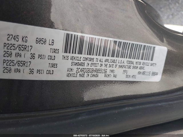 2C4RDGBG8HR855156 Dodge 2017