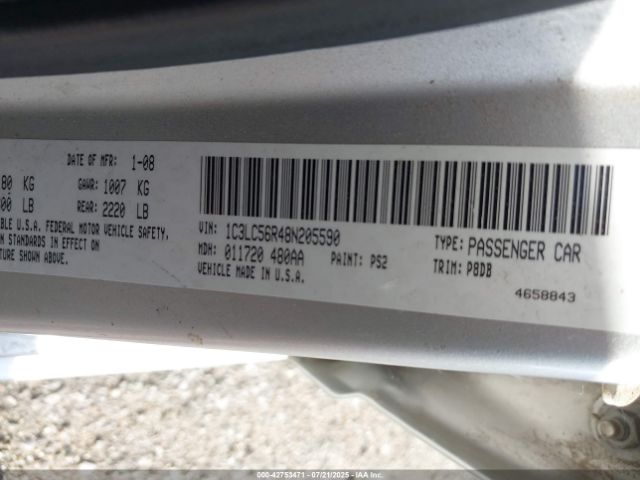 2008 CHRYSLER SEBRING 1C3LC56R48N205590 Photo 8