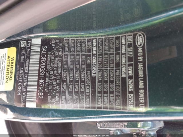 2017 LAND ROVER DISCOVERY SPORT SALCR2BG3HH679082 Photo 8