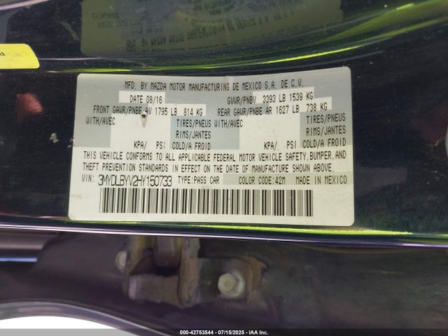 3MYDLBYV2HY150733 Toyota p5v