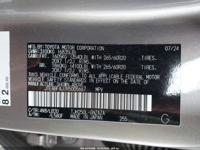 2024 TOYOTA LAND CRUISER JTEABFAJ7R5005667 Photo 8