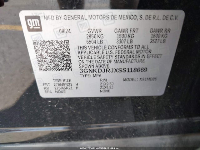 3GNKDJRJXSS118669 Chevrolet x0c+ec5