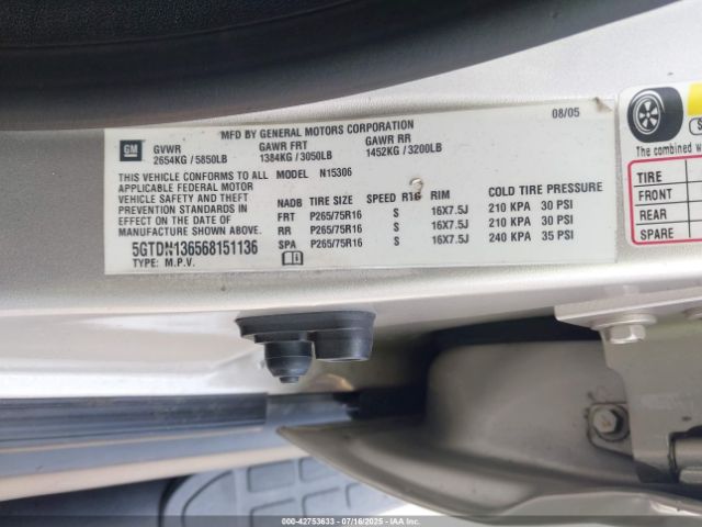 2006 HUMMER H3 SUV 5GTDN136568151136 Photo 8